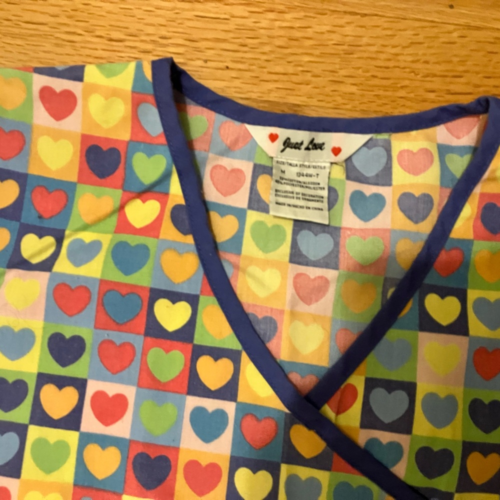 Just Love Colorful Heart Pattern Top